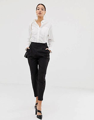 Asos Design Vita Alta Tapered Pants