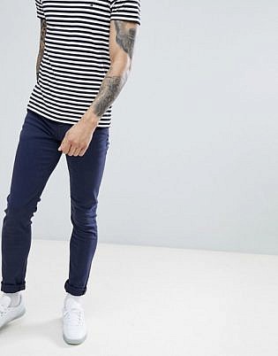 Asos Design Skinny Jeans In Navy