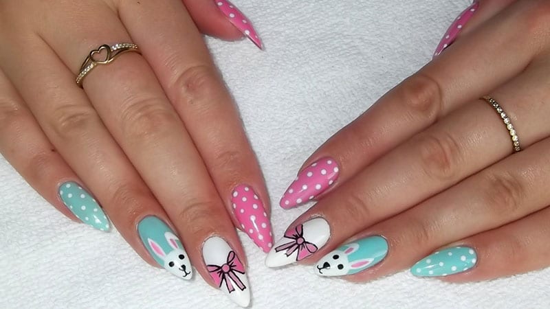 Almond Shaped Nails for Easter