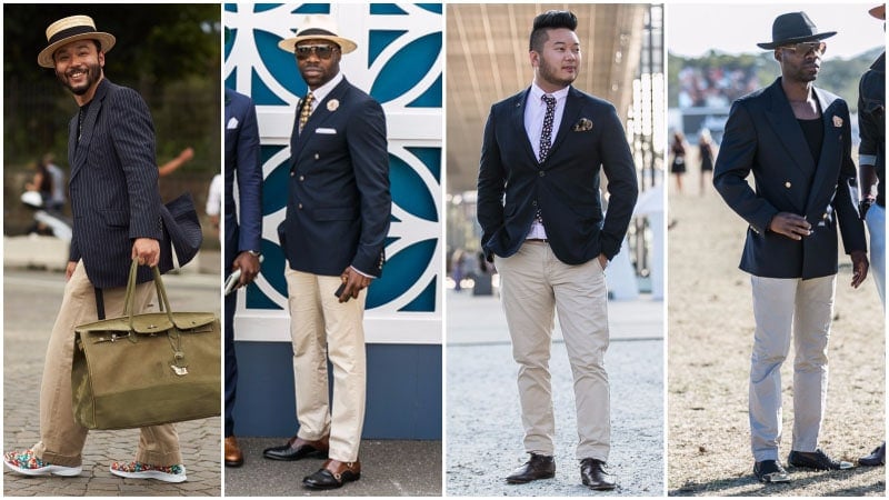 How to Wear Mens Separates Combinations  Blue blazer men Black and grey  suit Black trousers men