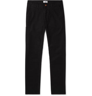 Black Slim Fit Stretch Twill Chinos
