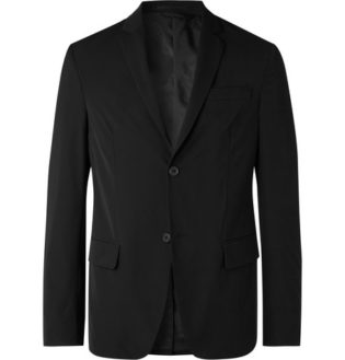 Black Slim Fit Tech Twill Suit Jacket