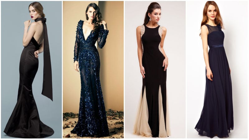 long dresses for black tie event