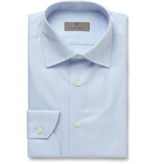 Blue Slim Fit Cotton Twill Shirt