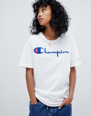 Champion Reverse Weave Oversized T Shirt With Front Logo