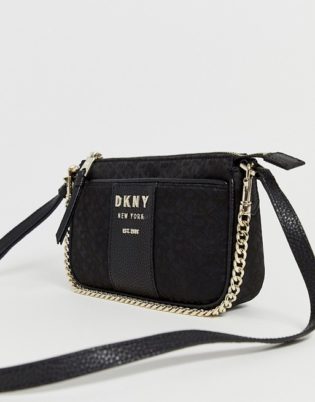 Dkny Logo Shoulder Bag With Chain Detail