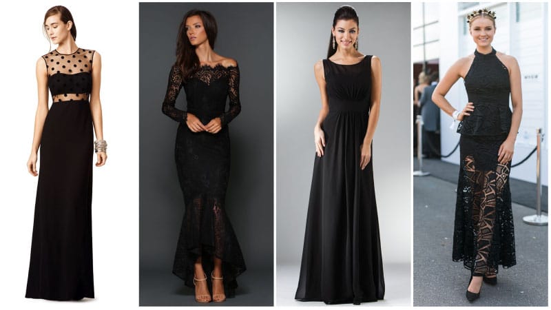 black formal wear for ladies