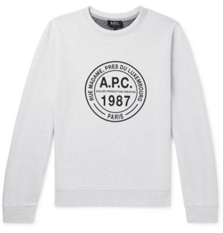 Logo Print Mélange Loopback Cotton Jersey Sweatshirt