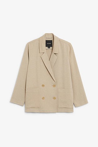 Monki Oversized Blazer in Beige