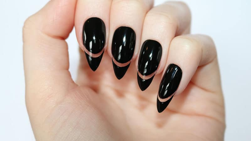 Negative Space Almond Shaped Nails
