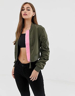 Noisy May Cropped Bomber Jacke