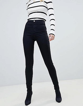 Noisy May High Waist Skinny Jean In Black