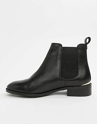 Brambles de bureau en cuir noir Bottes Chelsea