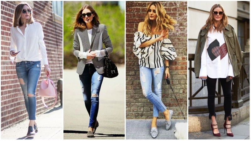 Olivia Palermo Ripped Skinny Jeans