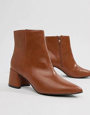 short suede boots with heel