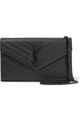 Saint Laurent Monogramme Mini Quilted Textured Leather Shoulder Bag