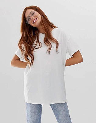 Stradivarius Oversized T Shirt in Weiß