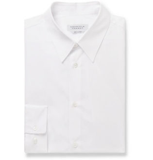 White Quevedo Slim Fit Cotton Poplin Shirt