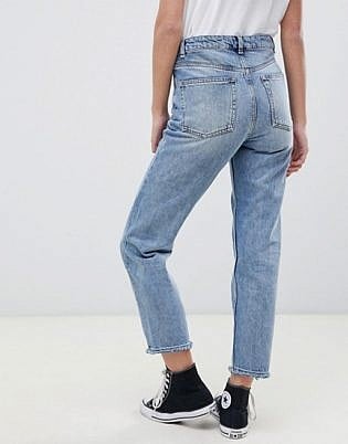 Asos Design Recycled Florence Authentic Straight Leg Jeans In Light Stone Wash