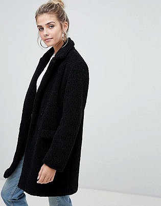 Brave Soul Kira Tailored Coat In Borg