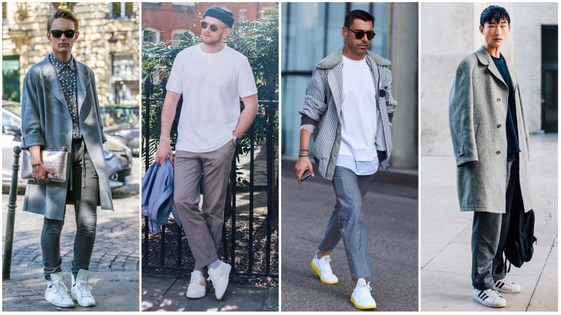 grey pants casual outfit mens