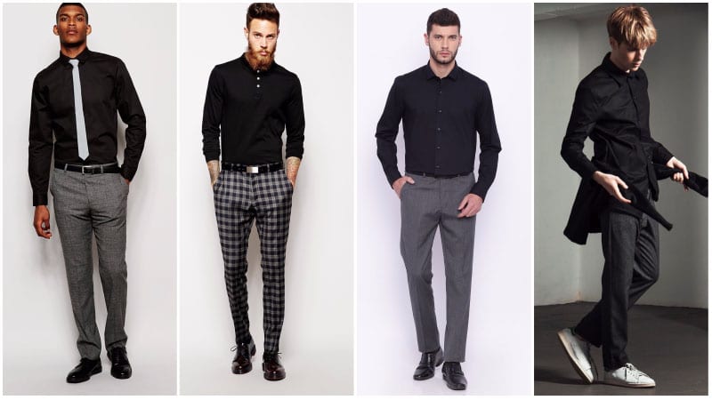 Black trousers with what colour shirt The 8