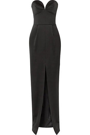 strapless black tie dress