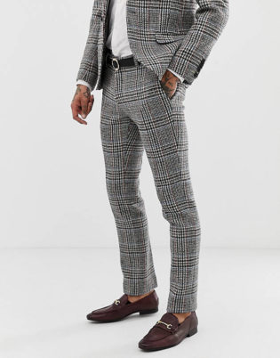 grey checkered dress pants