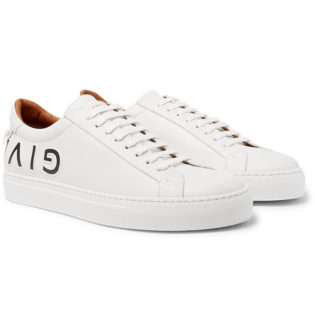 Urban Street Logo Embossed Leather Sneakers