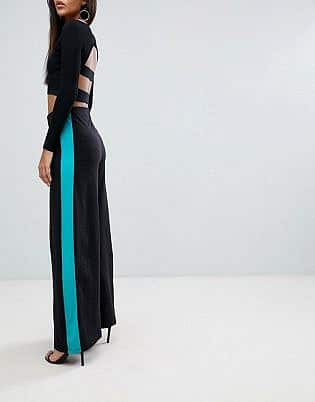 Asos Design Tall Wide Leg Pants With Contrast Side Stripe