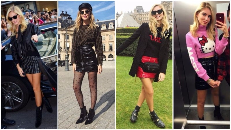 Chiara Ferragni Leather Mini Skirts