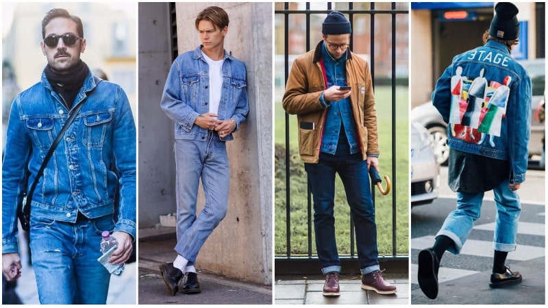 Matching jeans and jacket sale