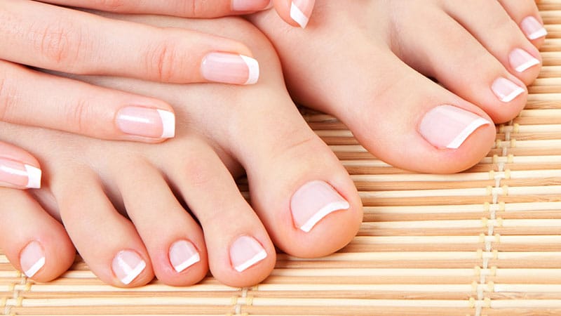 Pink And White French Toe Nails - The most common pink toe nails mate...