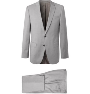 Grey Huge Genius Slim Fit Super 120s Virgin Wool Suit