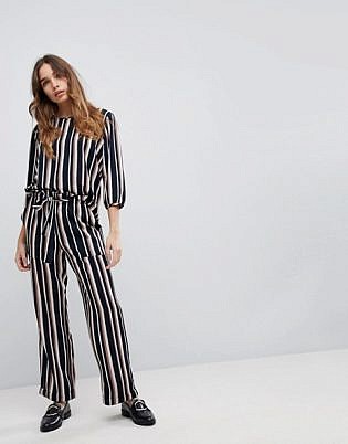 Jdy Printed Stripe Belted Pants