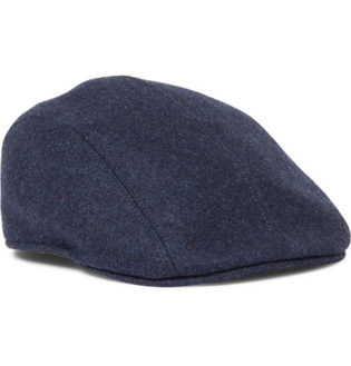 Leather Trimmed Wool Felt Flat Cap