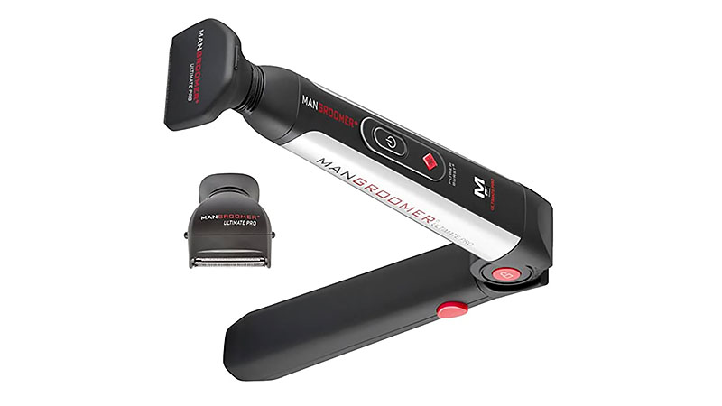 Mangroomer Ultimate Pro Back Shaver With 2 Shock Absorber Flex Heads, Power Hinge, Extreme Reach Handle And Power Burst
