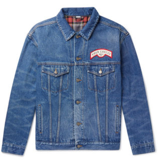 Oversized Appliquéd Denim Jacket
