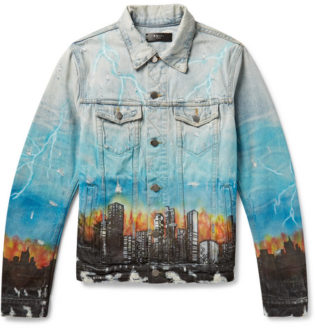 printed jean jacket