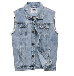 cut off denim jacket mens