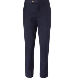 Slim Fit Felted Wool Trousers