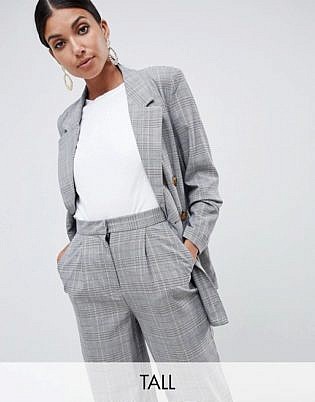 Vero Moda Tall Check Double Breasted Blazer