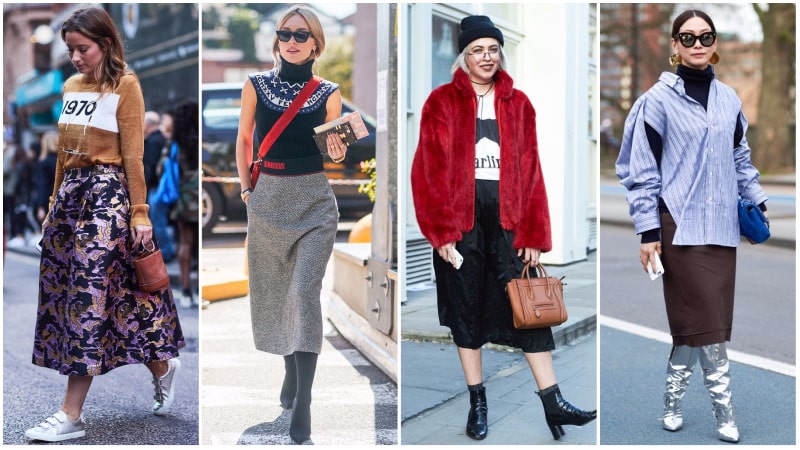 winter skirt outfits with boots
