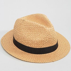 ASOS Straw Fedora Hat With High Crown