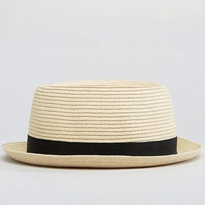 ASOS Straw Pork Pie Hat In Beige