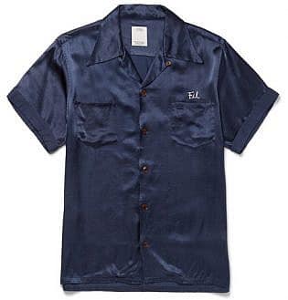 Irving Camp Collar Embroidered Satin Shirt