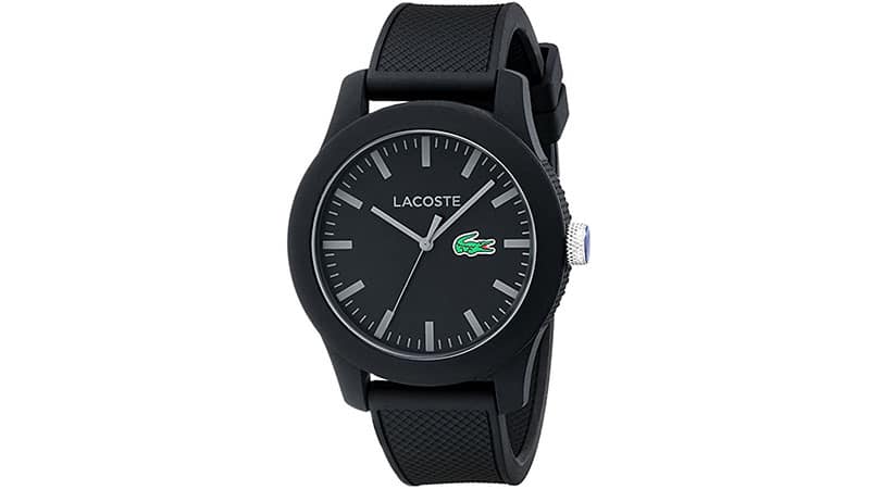 Lacoste Men's 2010766 Lacoste.12.12 Black Watch with Textured Band
