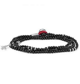 Onyx And Silver Bead Wrap Bracelet