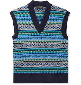 Runway Fair Isle Wool Blend Sweater Vest