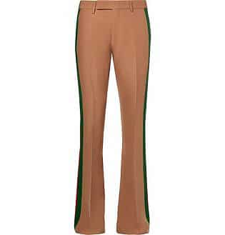 Wide Leg Striped Wool And Silk Blend Crepe Suit Trousers